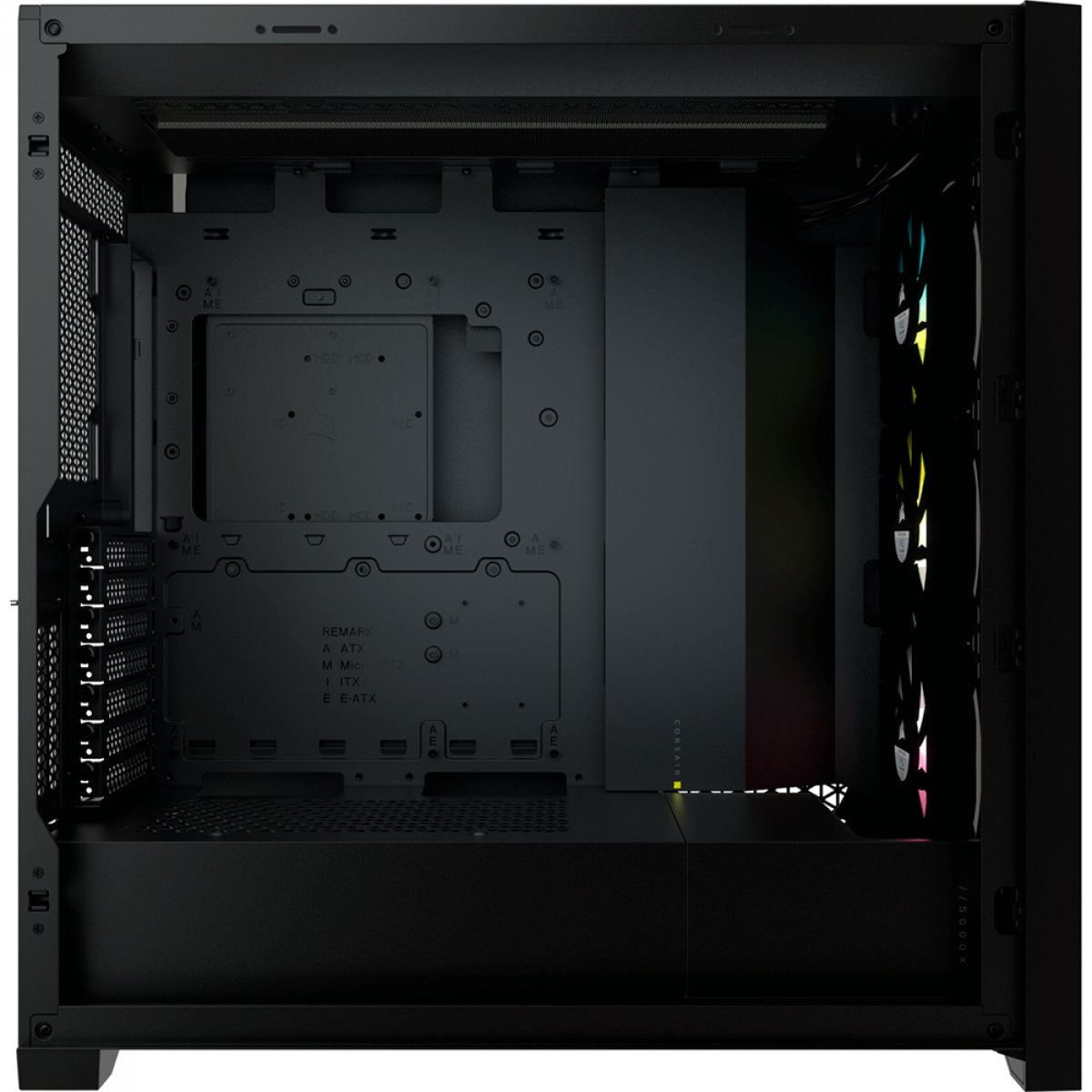Gabinete Gamer Corsair iCUE 5000X RGB, Mid Tower, Vidro Temperado, Black, ATX, Sem Fonte, Com 3 Fans, CC-9011212-WW