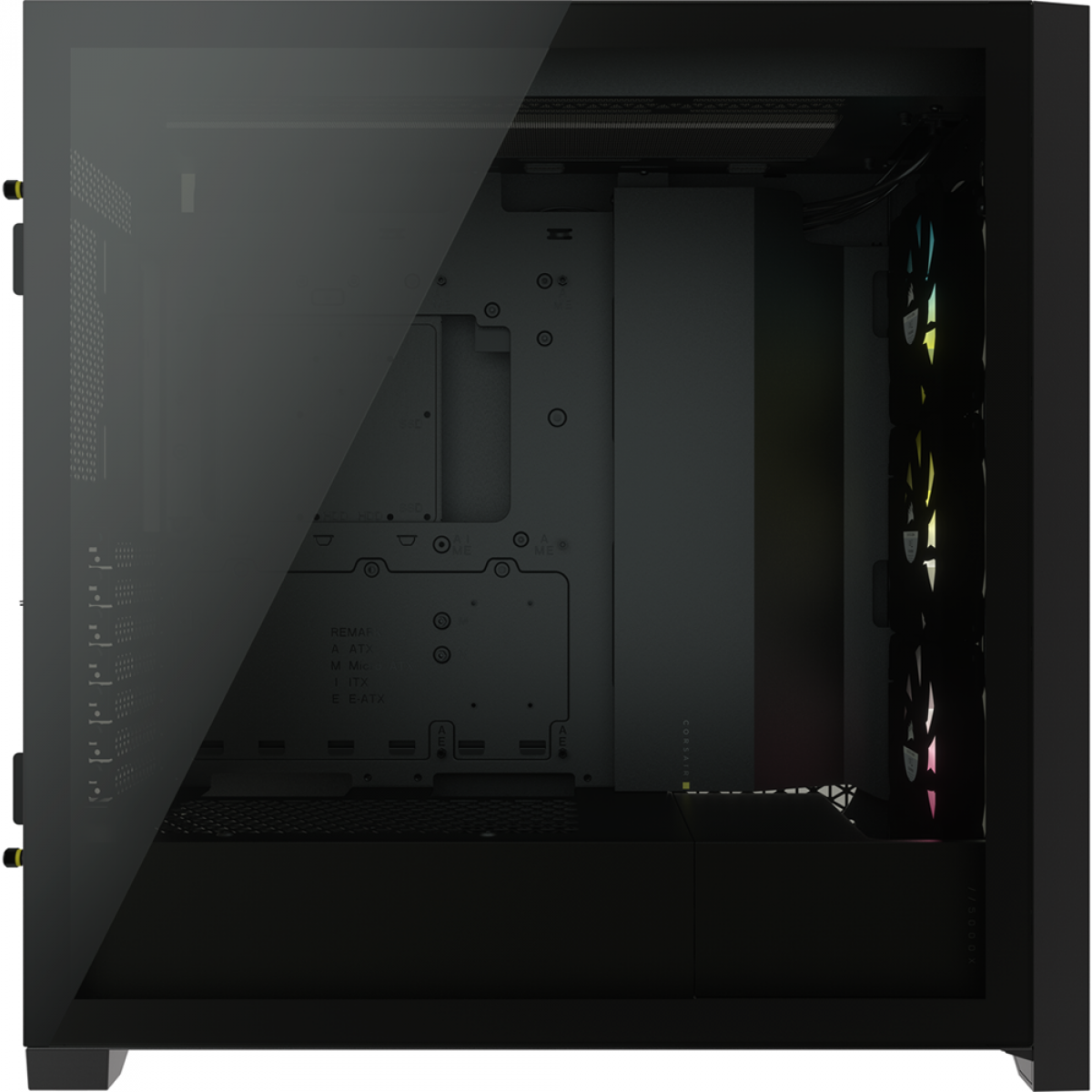 Gabinete Gamer Corsair iCUE 5000X RGB, Mid Tower, Vidro Temperado, Black, ATX, Sem Fonte, Com 3 Fans, CC-9011212-WW