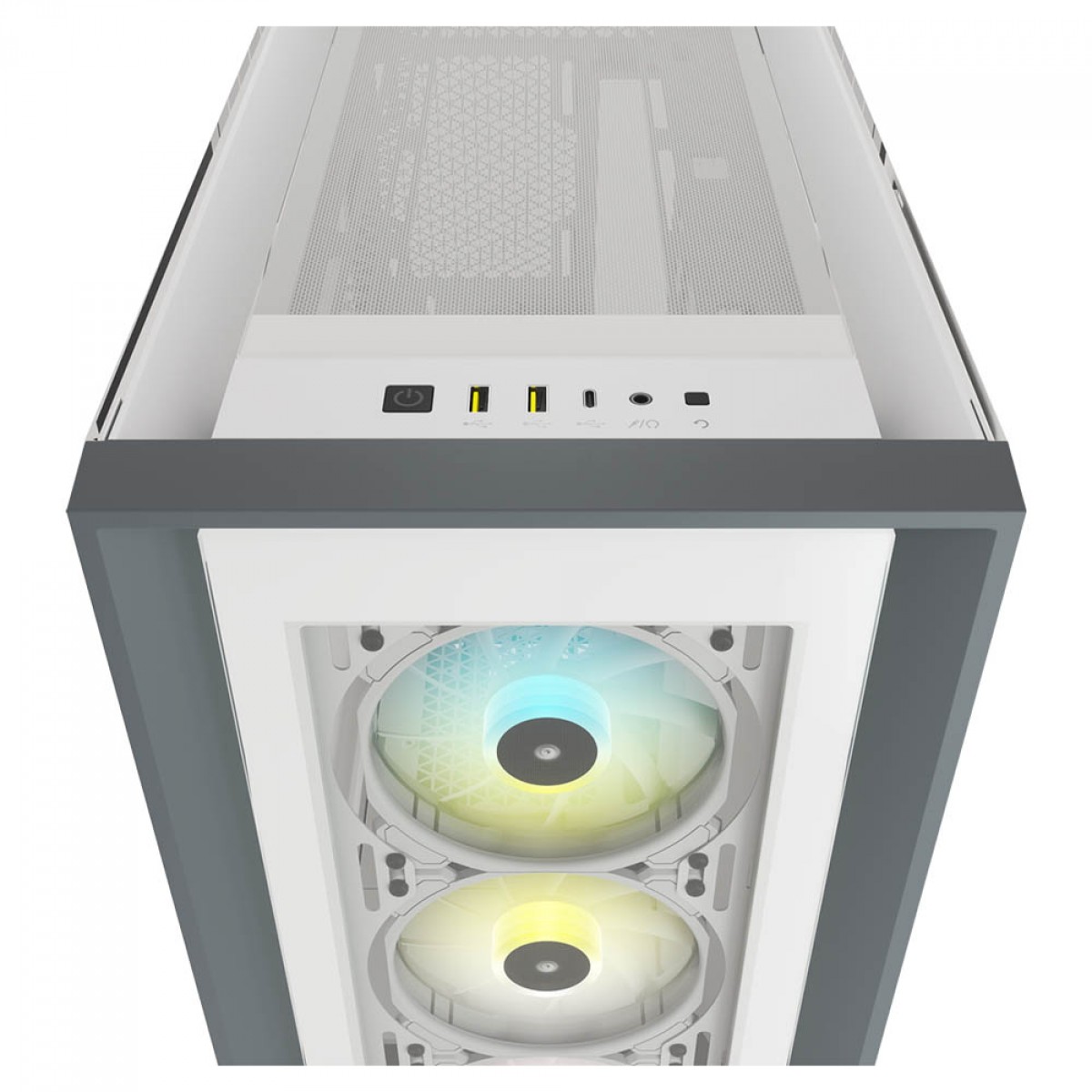 Gabinete Gamer Corsair iCUE 5000X RGB, Mid Tower, Vidro Temperado, White, ATX, Sem Fonte, Com 3 Fans, CC-9011213-WW