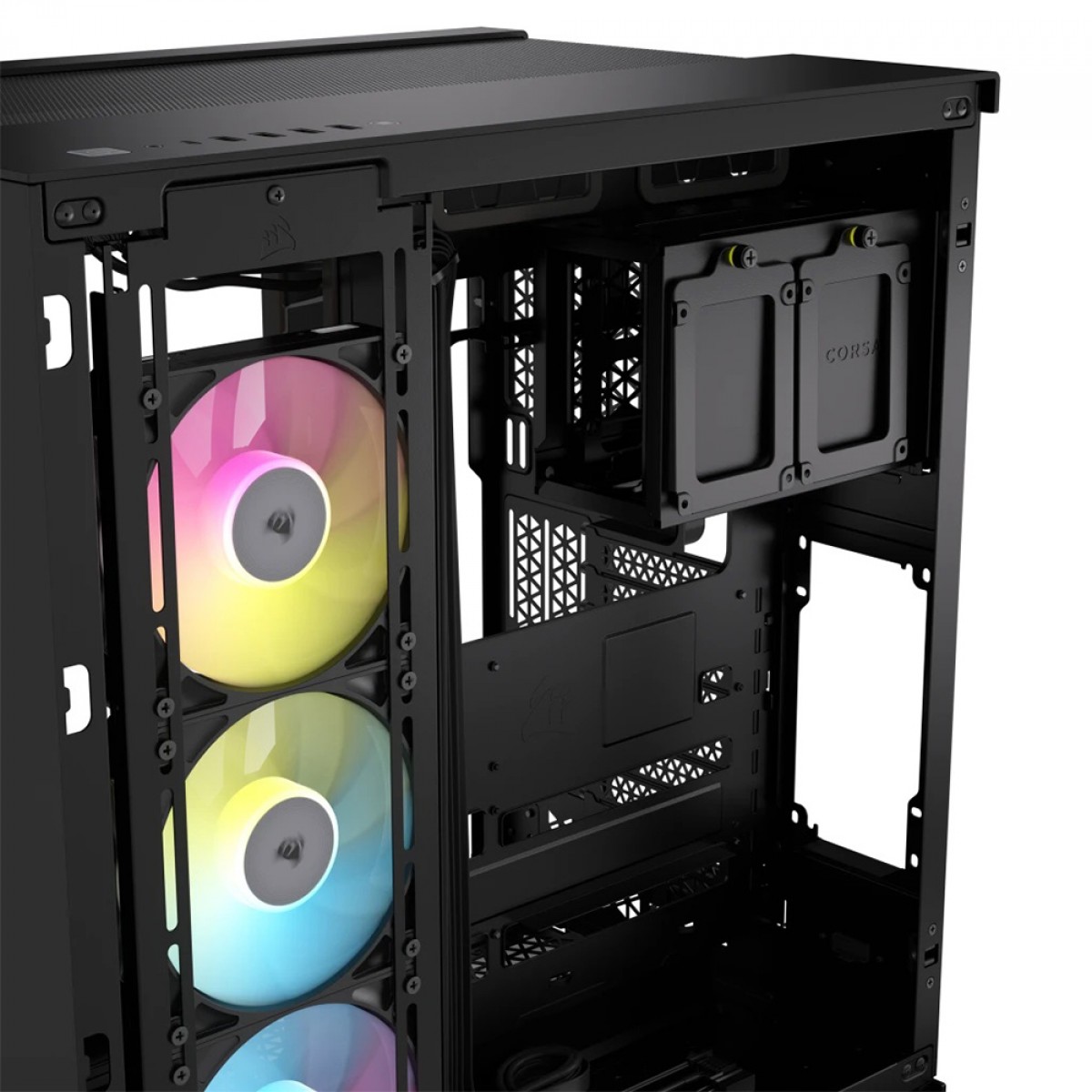 Gabinete Gamer Corsair iCUE LINK 6500X, Mid Tower, Vidro Temperado, E-ATX, Black, Sem Fonte, Com 3 Fans RGB, CC-9011269-WW
