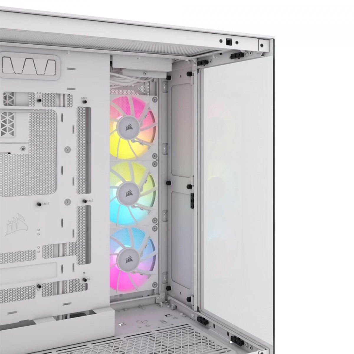 Gabinete Gamer Corsair iCUE LINK 6500X, Mid Tower, Vidro Temperado, E-ATX, White, Sem Fonte, Com 3 Fans RGB, CC-9011270-WW