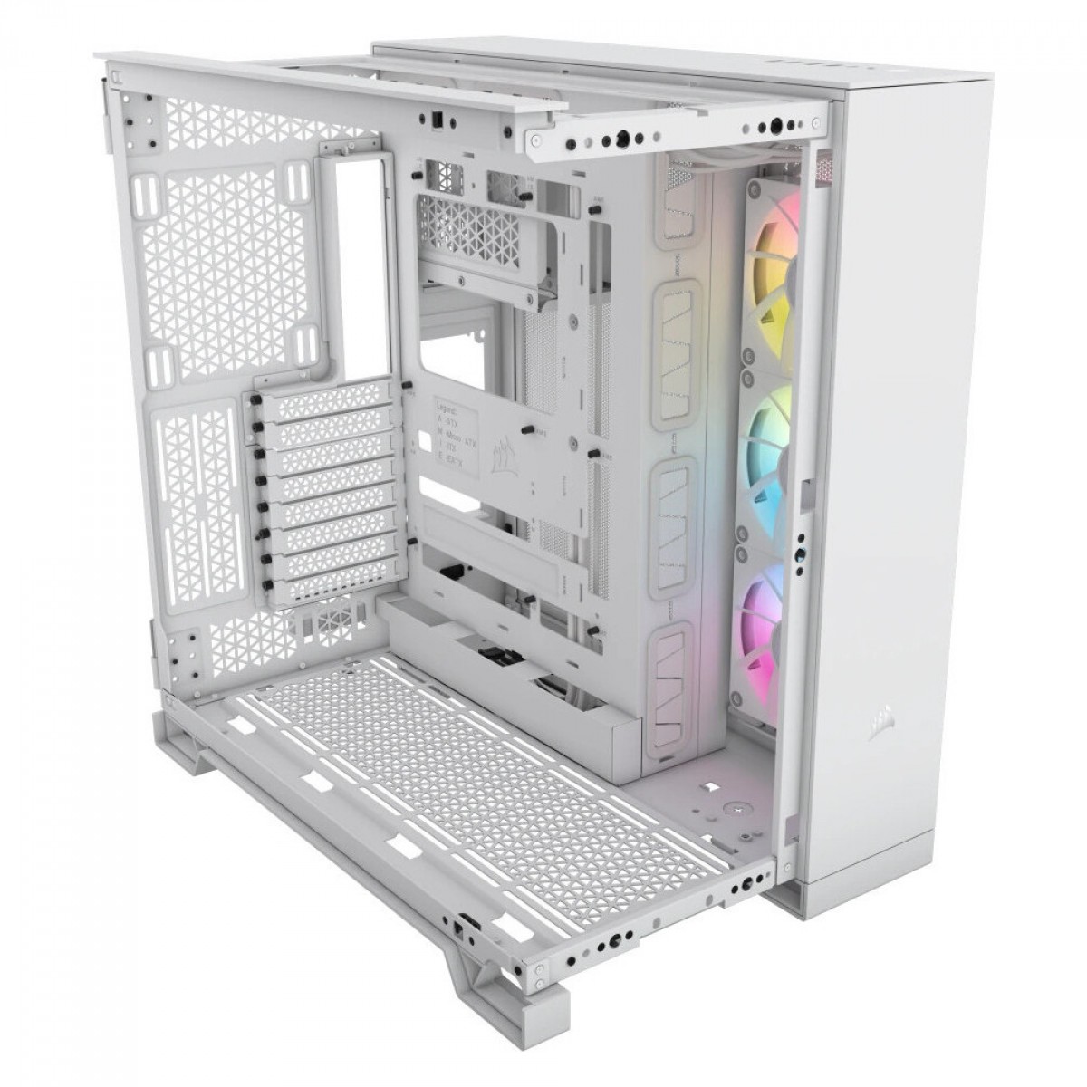 Gabinete Gamer Corsair iCUE LINK 6500X, Mid Tower, Vidro Temperado, E-ATX, White, Sem Fonte, Com 3 Fans RGB, CC-9011270-WW