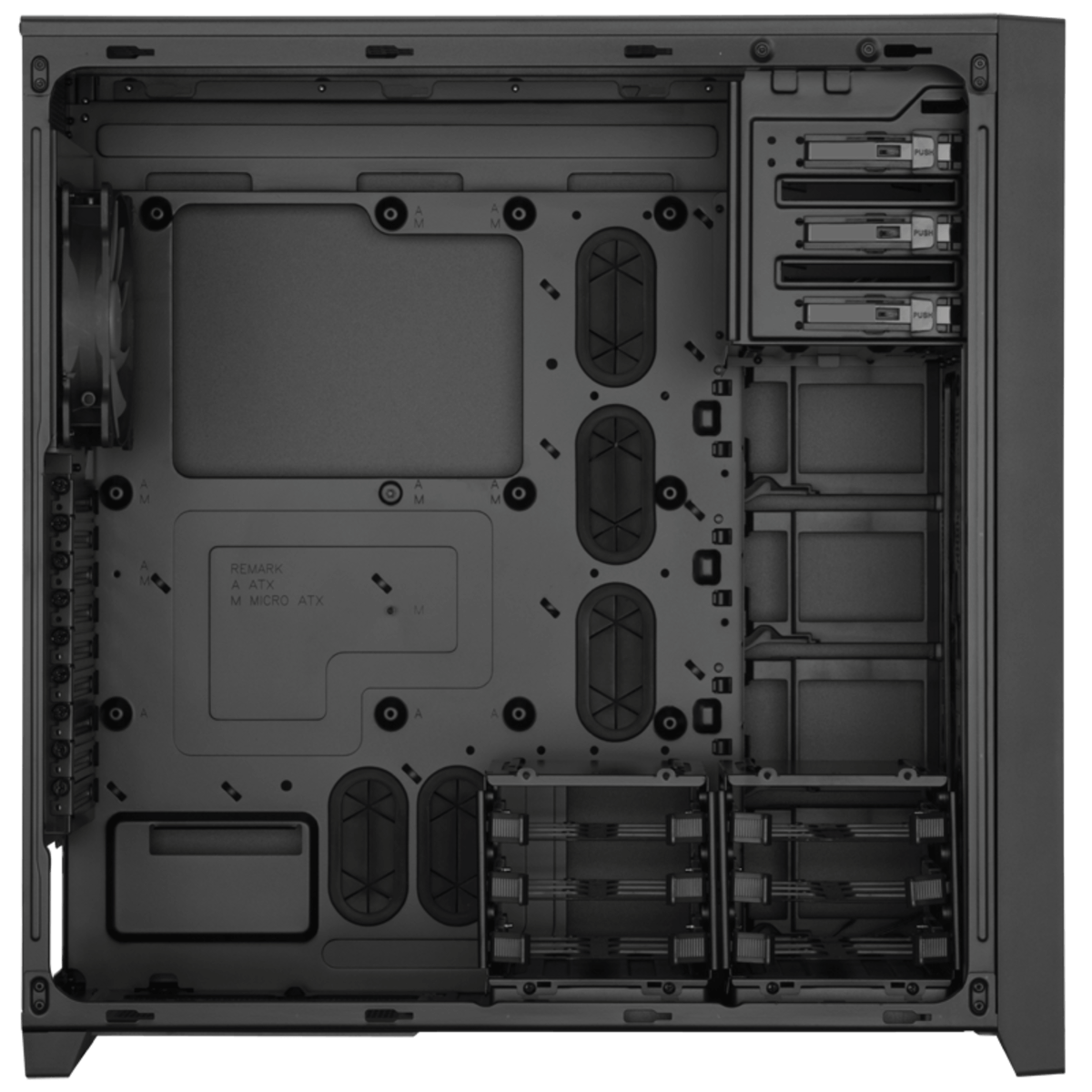 Gabinete Gamer Corsair Obsidian 750D Airflow Edition, Full Tower, Com 3 Fans, Black, Sem Fonte, CC-9011078-WW