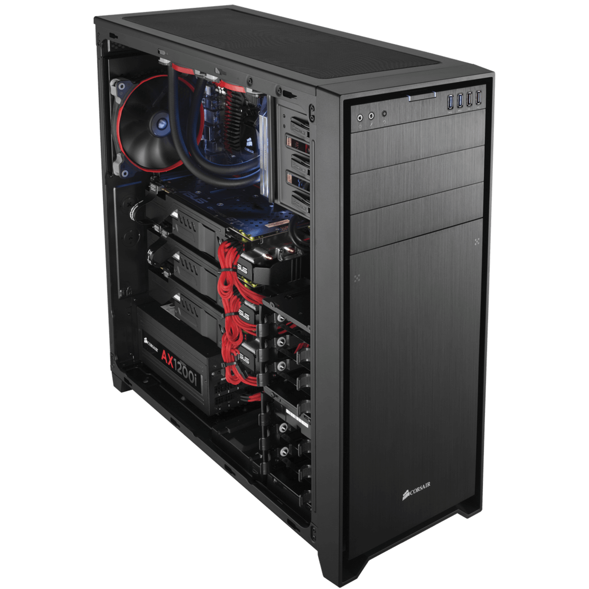 Gabinete Gamer Corsair Obsidian 750D, Full Tower, Com 3 Fan, Black, Sem Fonte, CC-9011035-WW