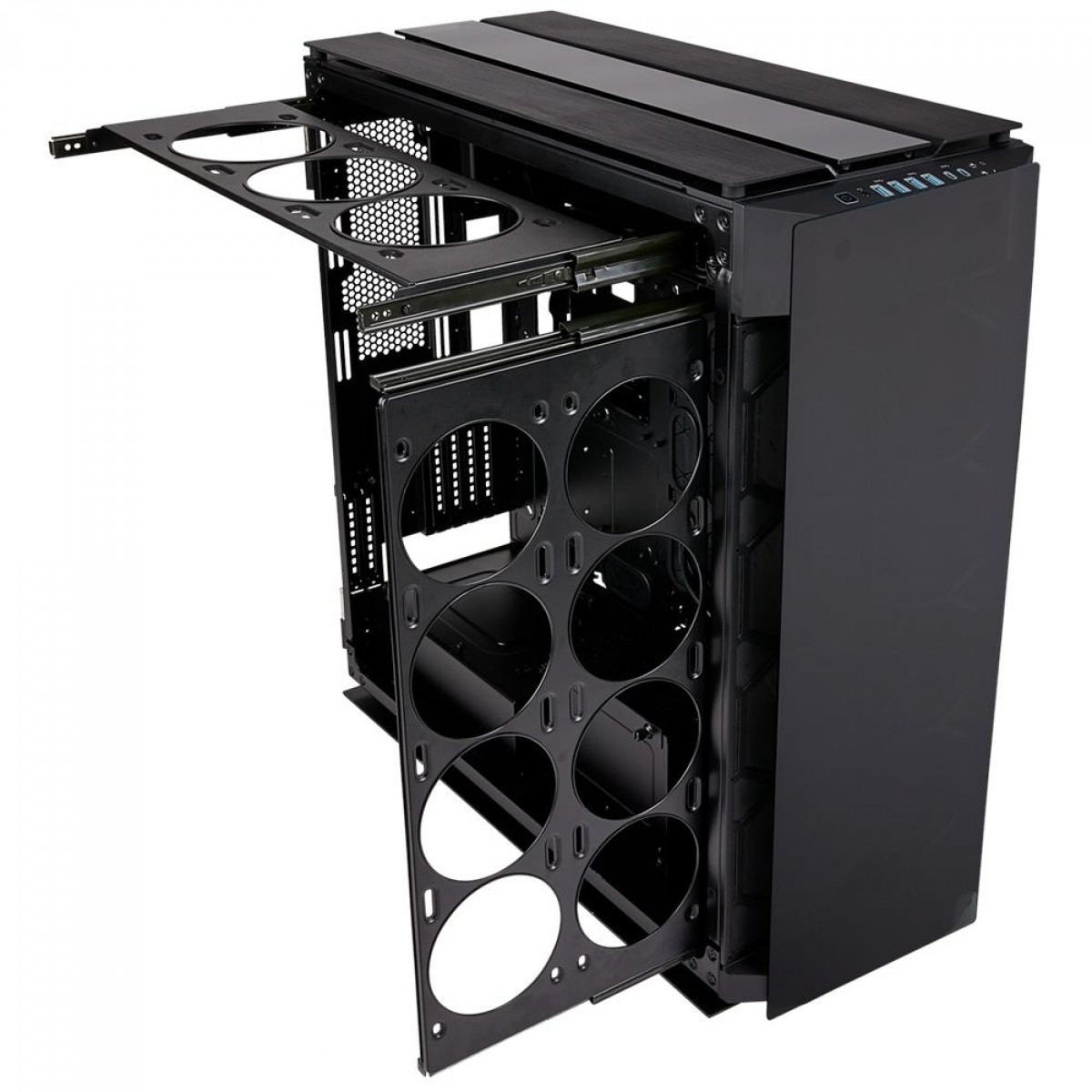 Gabinete Gamer Corsair Obsidian Series 1000D, RGB, Super Tower, Vidro temperado, Black, Sem Fonte, Sem Fan, CC-9011148-WW