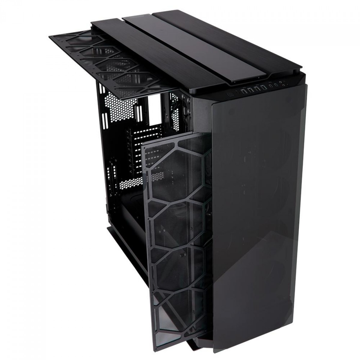 Gabinete Gamer Corsair Obsidian Series 1000D, RGB, Super Tower, Vidro temperado, Black, Sem Fonte, Sem Fan, CC-9011148-WW