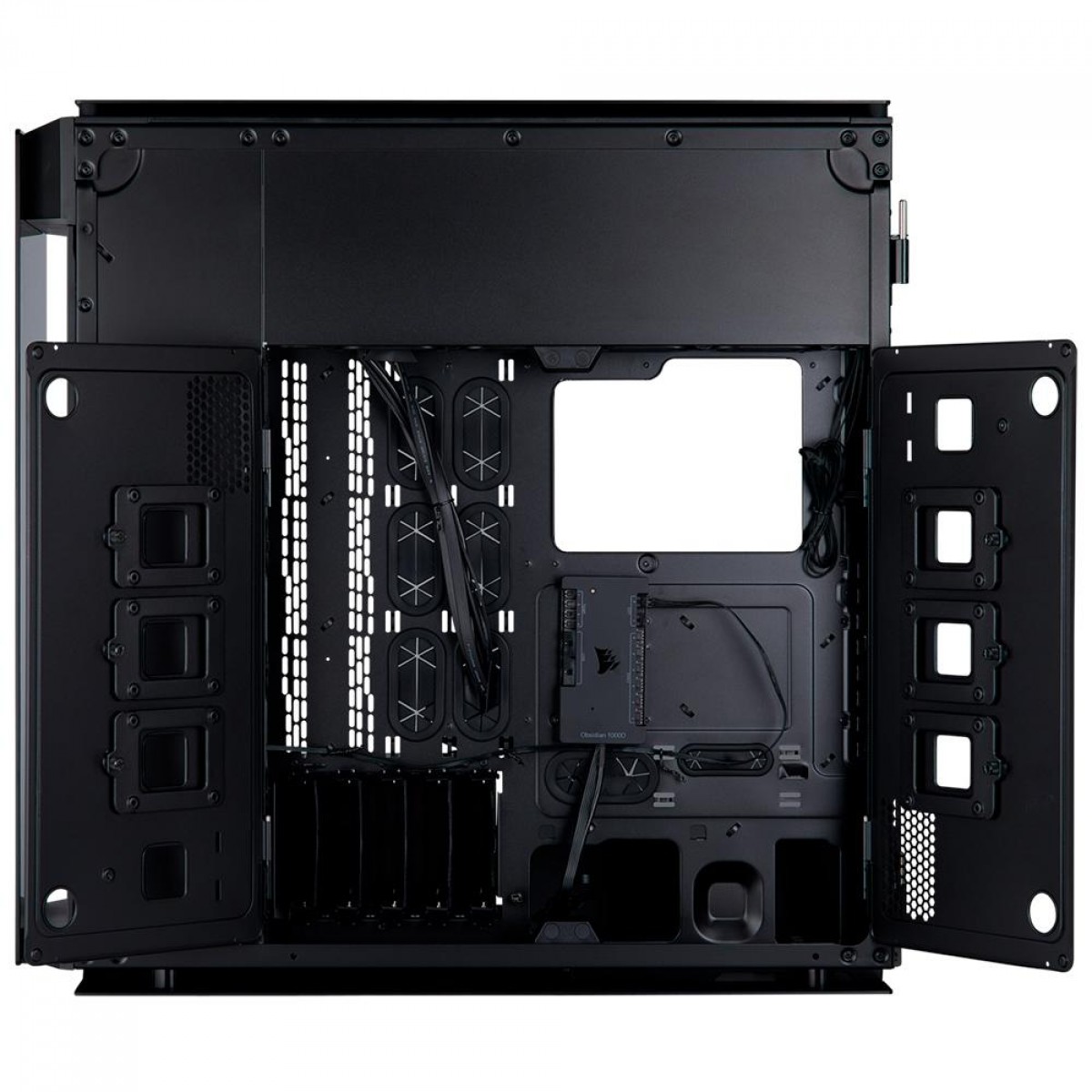 Gabinete Gamer Corsair Obsidian Series 1000D, RGB, Super Tower, Vidro temperado, Black, Sem Fonte, Sem Fan, CC-9011148-WW
