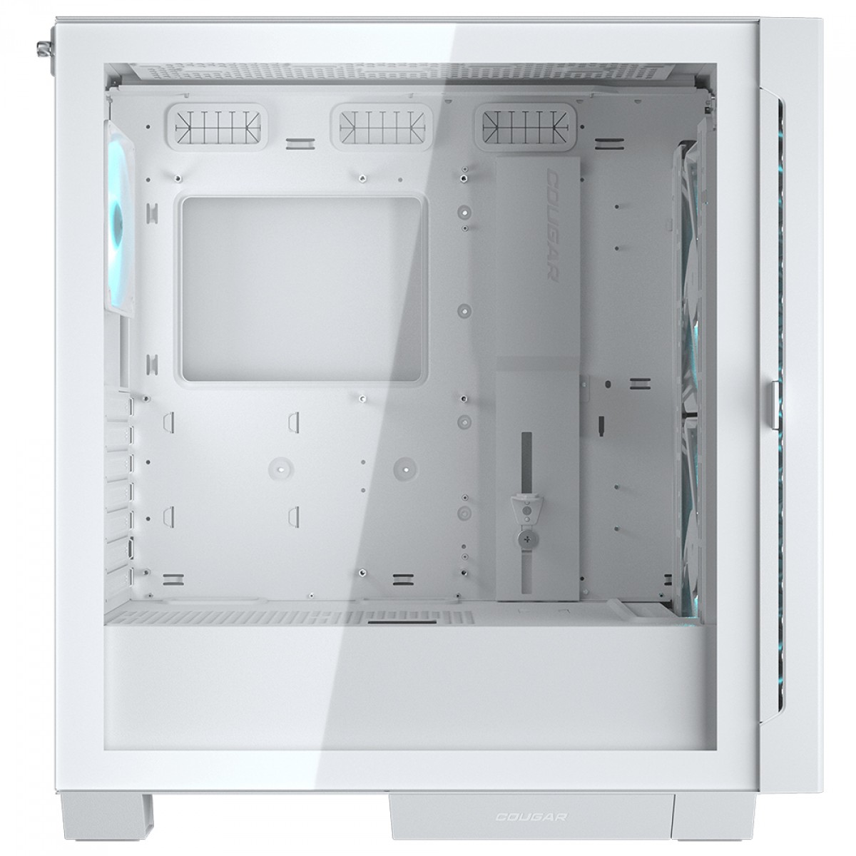 Gabinete Gamer Cougar Airface ECO RGB, Mid Tower, Vidro Temperado, E-ATX, Sem Fonte, Com 3 Fans, Branco, 385YA20.0002