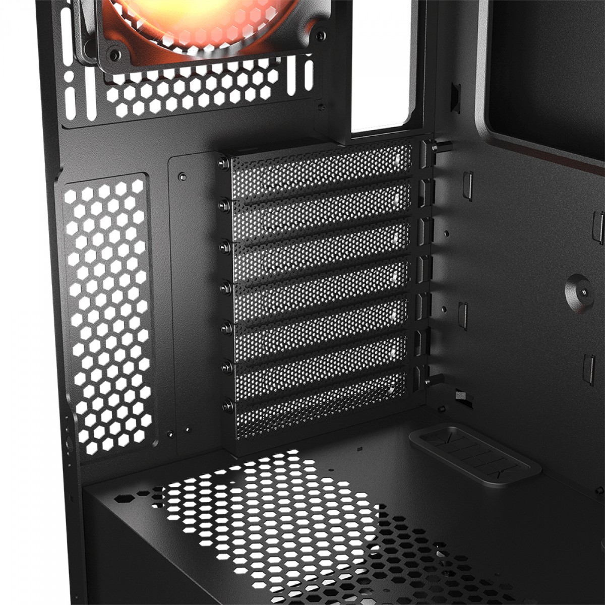 Gabinete Gamer Cougar Airface ECO RGB, Mid Tower, Vidro Temperado, E-ATX, Sem Fonte, Com 3 Fans, Preto, 385YA20.0001