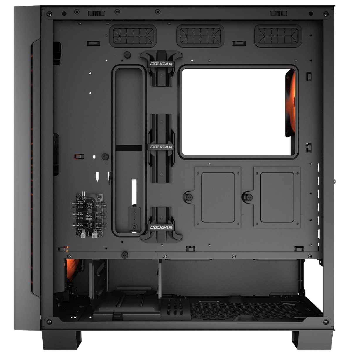 Gabinete Gamer Cougar Airface ECO RGB, Mid Tower, Vidro Temperado, E-ATX, Sem Fonte, Com 3 Fans, Preto, 385YA20.0001