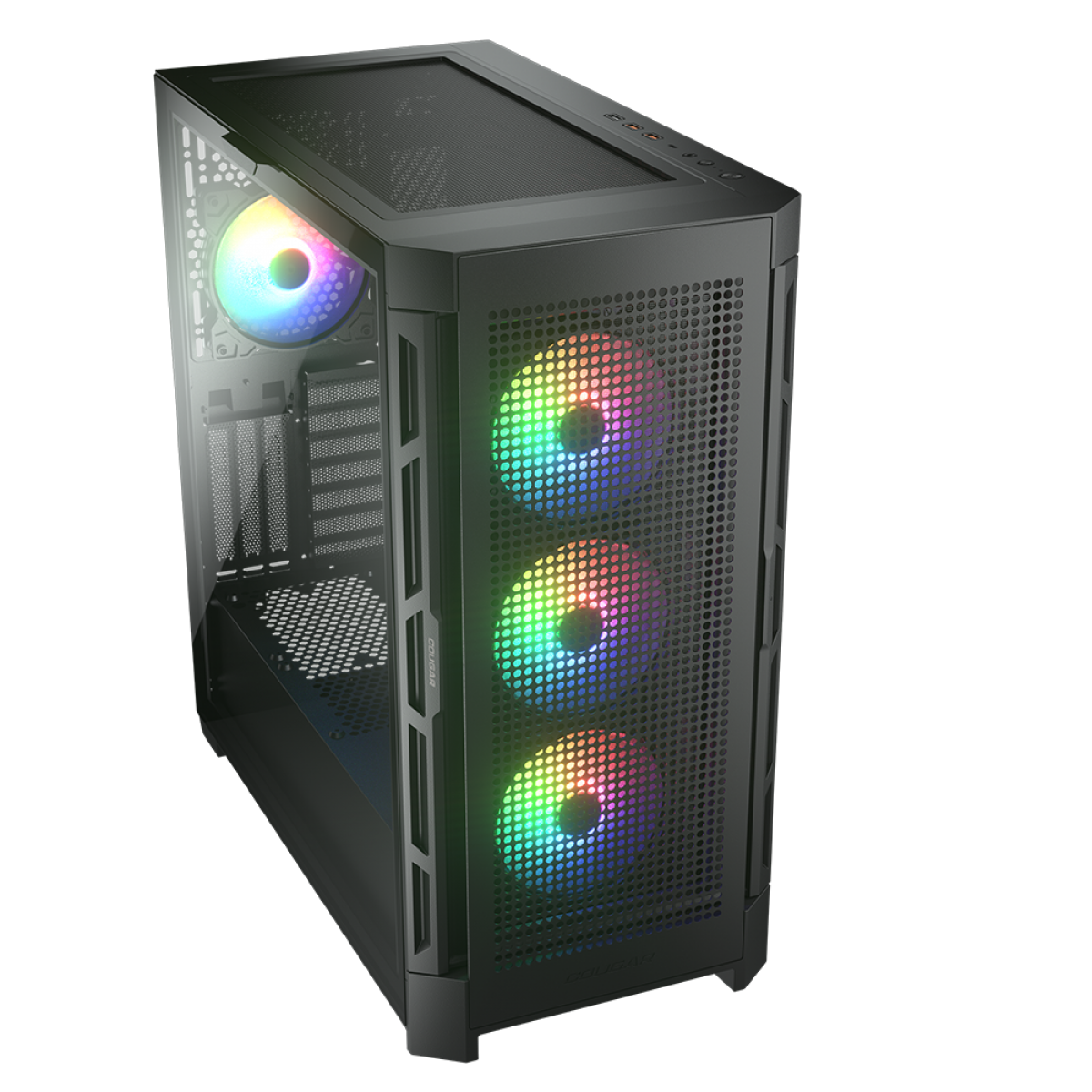 Gabinete Gamer Cougar Airface PRO RGB, Mid Tower, Vidro Temperado, E-ATX, Black, Sem Fonte, Com 4 Fans, 385AD10.0003