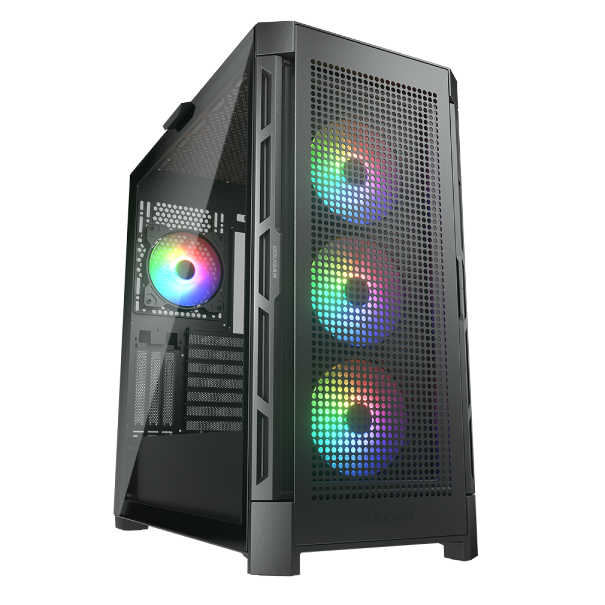Gabinete Gamer Cougar Airface PRO RGB, Mid Tower, Vidro Temperado, E-ATX, Black, Sem Fonte, Com 4 Fans, 385AD10.0003