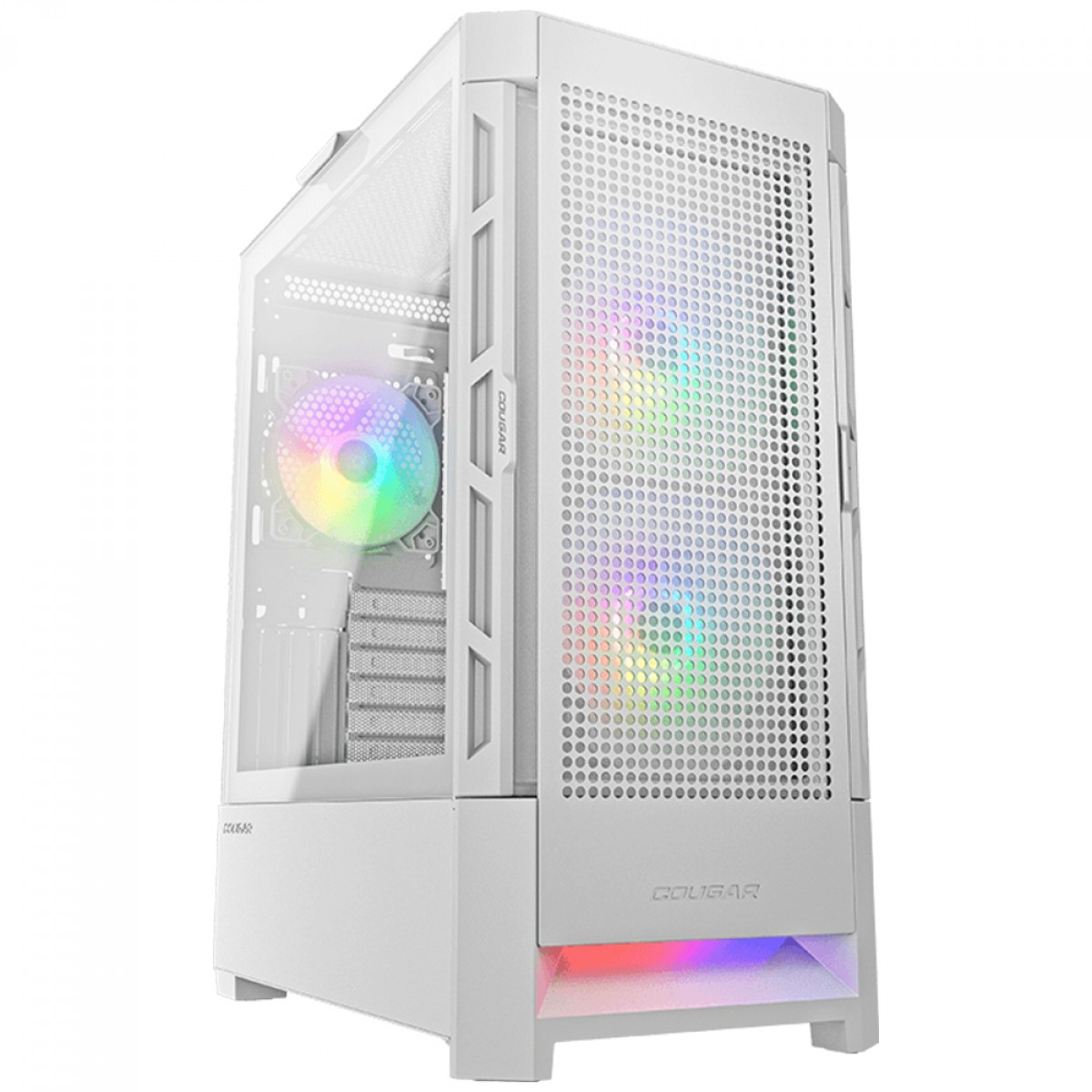 Gabinete Gamer Cougar Airface RGB White, Mid Tower, Vidro Temperado, ATX, Com 3 Fans, Branco, 385ZD10.0005