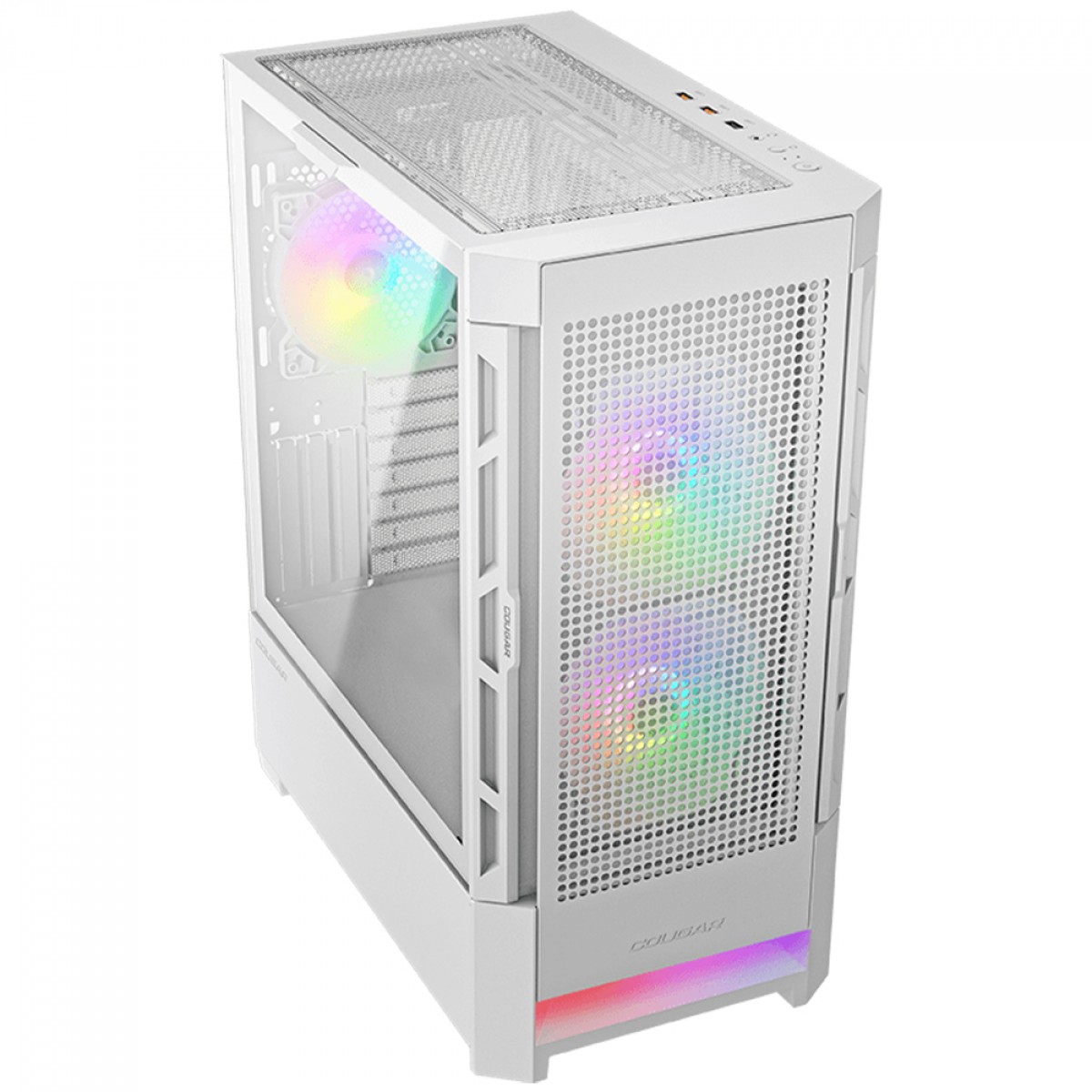 Gabinete Gamer Cougar Airface RGB White, Mid Tower, Vidro Temperado, ATX, Com 3 Fans, Branco, 385ZD10.0005