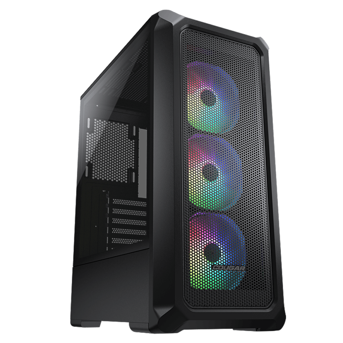 Gabinete Gamer Cougar Archon 2 Mesh RGB, Mid Tower, Vidro Temperado, ATX, Black, Sem Fonte, Com 3 Fans, 385CC50.0001  