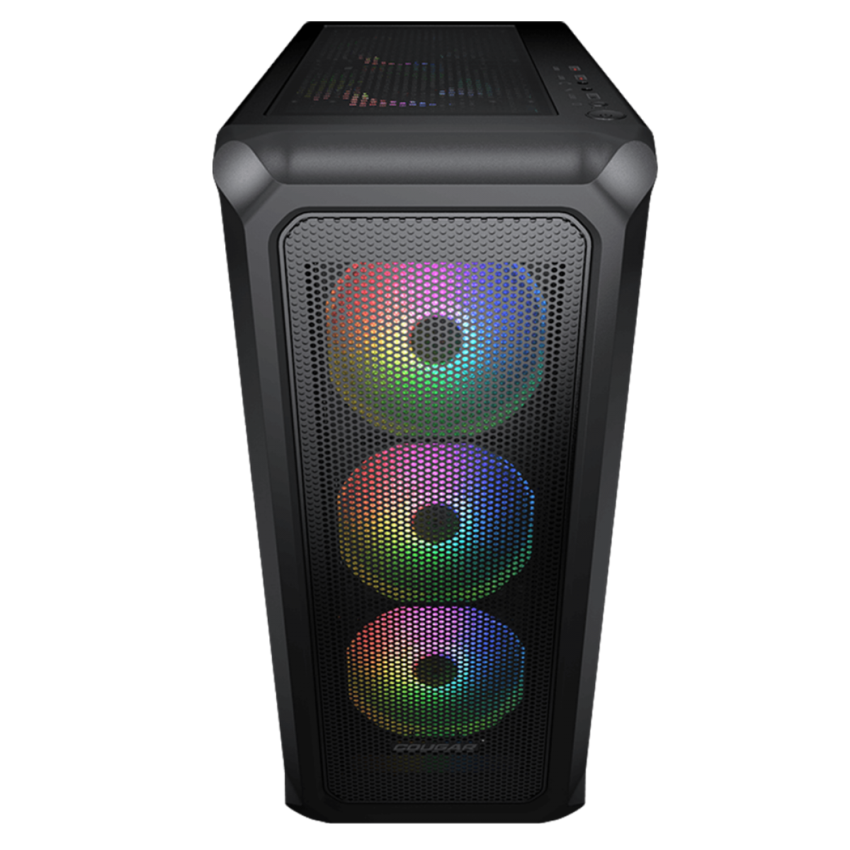 Gabinete Gamer Cougar Archon 2 Mesh RGB, Mid Tower, Vidro Temperado, ATX, Black, Sem Fonte, Com 3 Fans, 385CC50.0001  