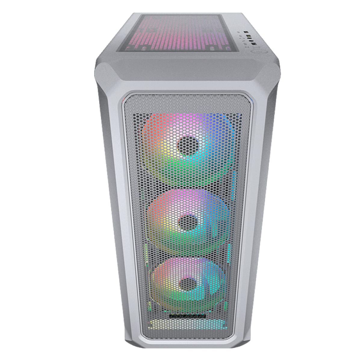 Gabinete Gamer Cougar Archon 2 Mesh RGB, Mid Tower, Vidro Temperado, ATX, White, Sem Fonte, Com 3 Fans, 385CC50.0002