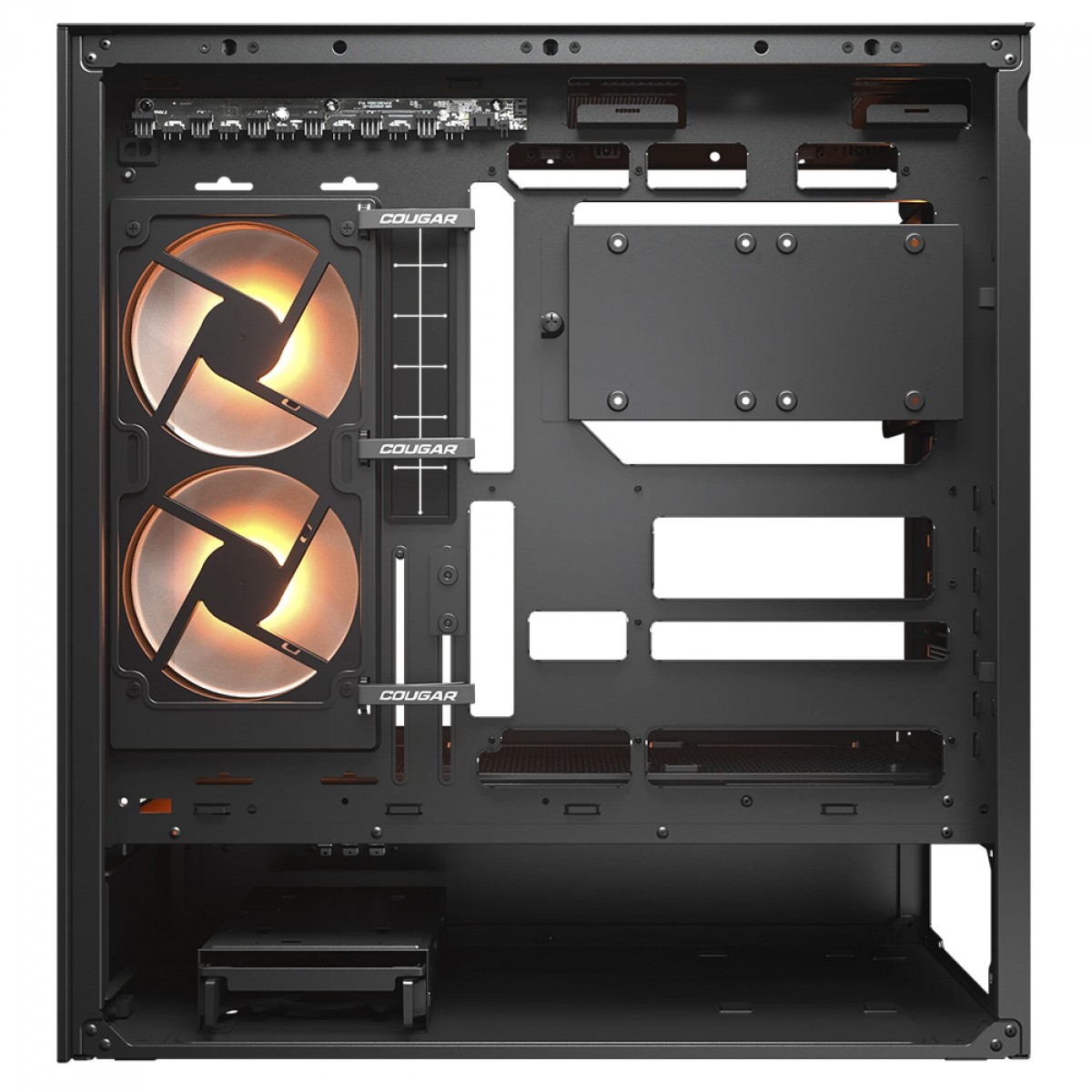 Gabinete Gamer Cougar CFV235, Mid Tower, Vidro Temperado, ATX, Sem Fonte, Com 3 Fans ARGB, Preto, 382DA40.0001