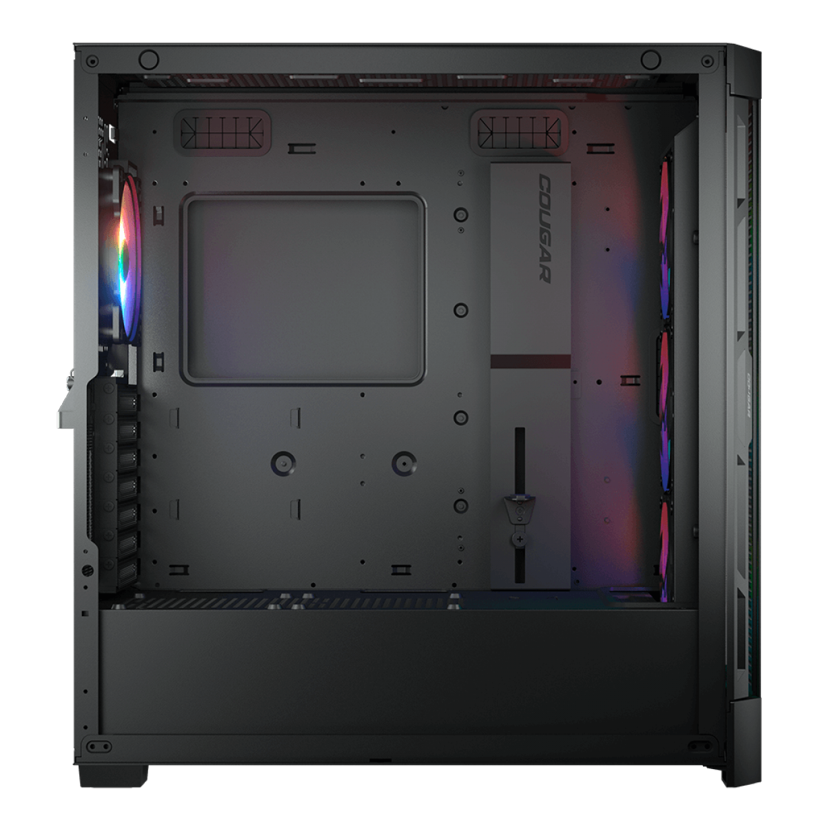 Gabinete Gamer Cougar Duoface PRO RGB, Mid Tower, Vidro Temperado, E-ATX, Black, Sem Fonte, Com 4 Fans, 385AD10.0001