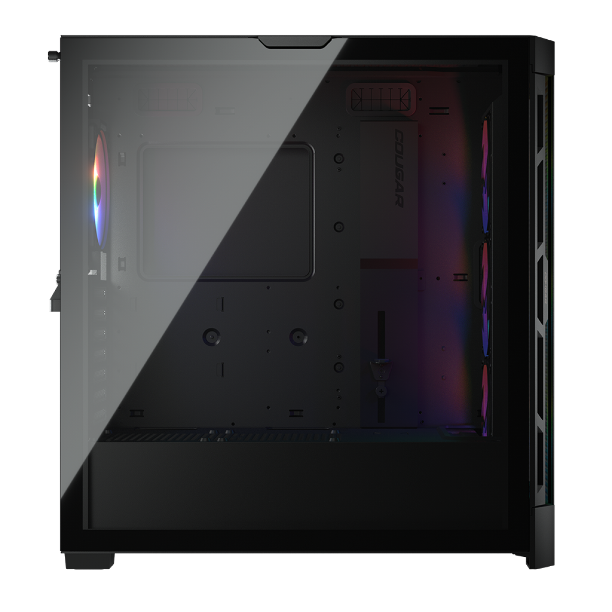 Gabinete Gamer Cougar Duoface PRO RGB, Mid Tower, Vidro Temperado, E-ATX, Black, Sem Fonte, Com 4 Fans, 385AD10.0001