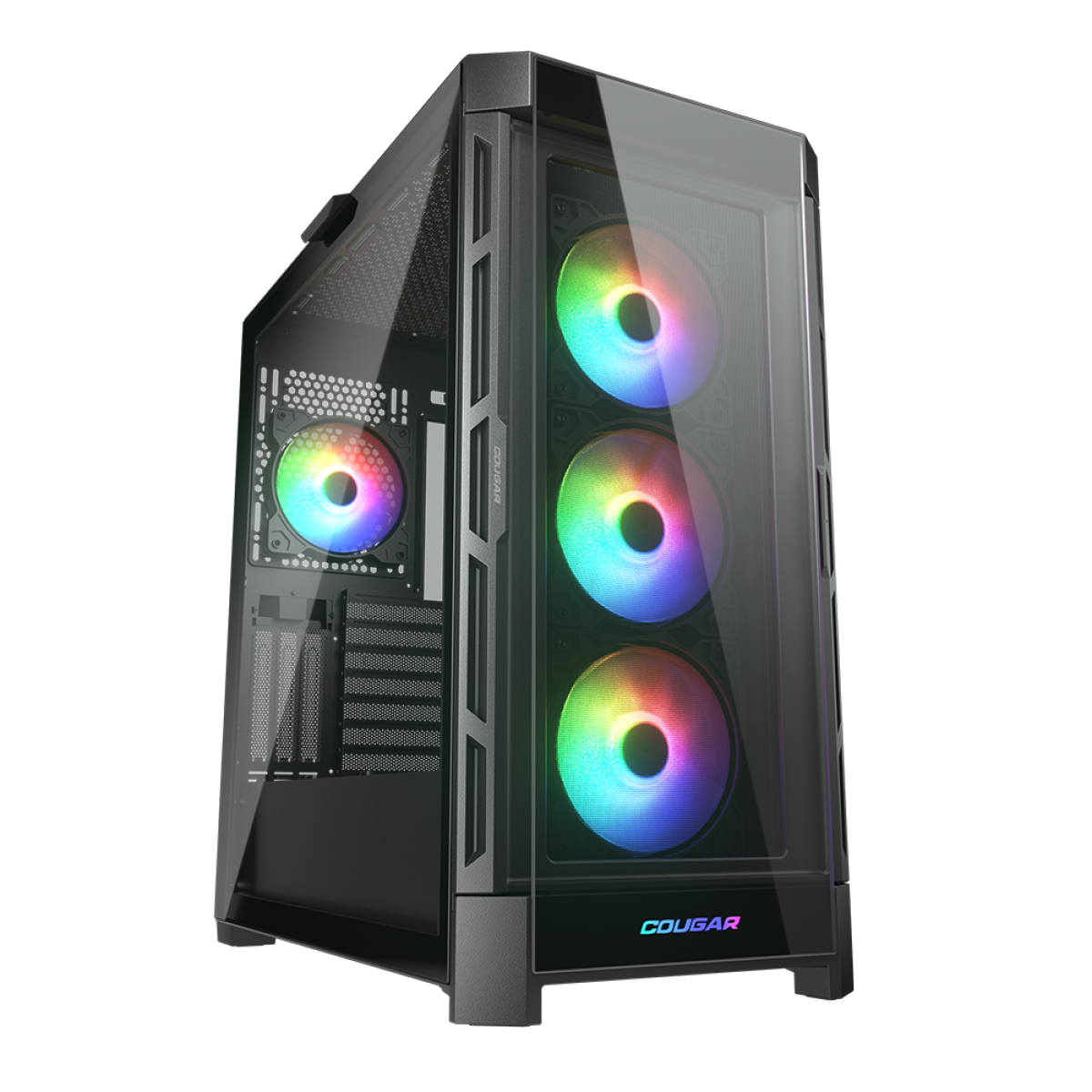 Gabinete Gamer Cougar Duoface PRO RGB, Mid Tower, Vidro Temperado, E-ATX, Black, Sem Fonte, Com 4 Fans, 385AD10.0001