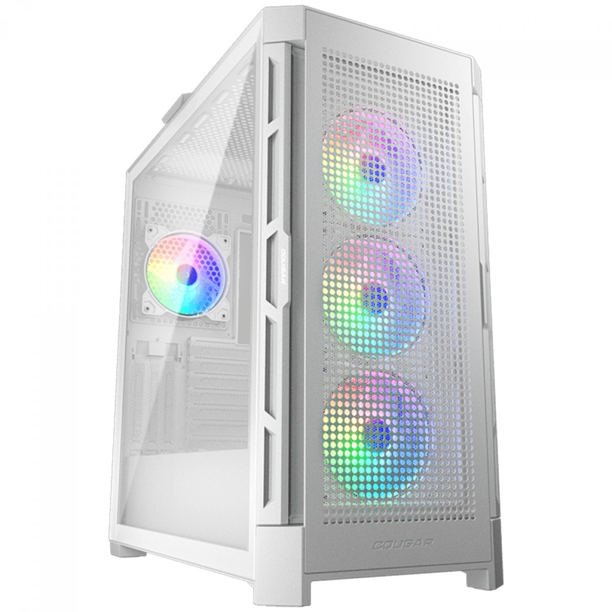 Gabinete Gamer Cougar Duoface PRO RGB, Mid Tower, Vidro Temperado, E-ATX, White, Sem Fonte, Com 4 Fans, 385AD10.0002