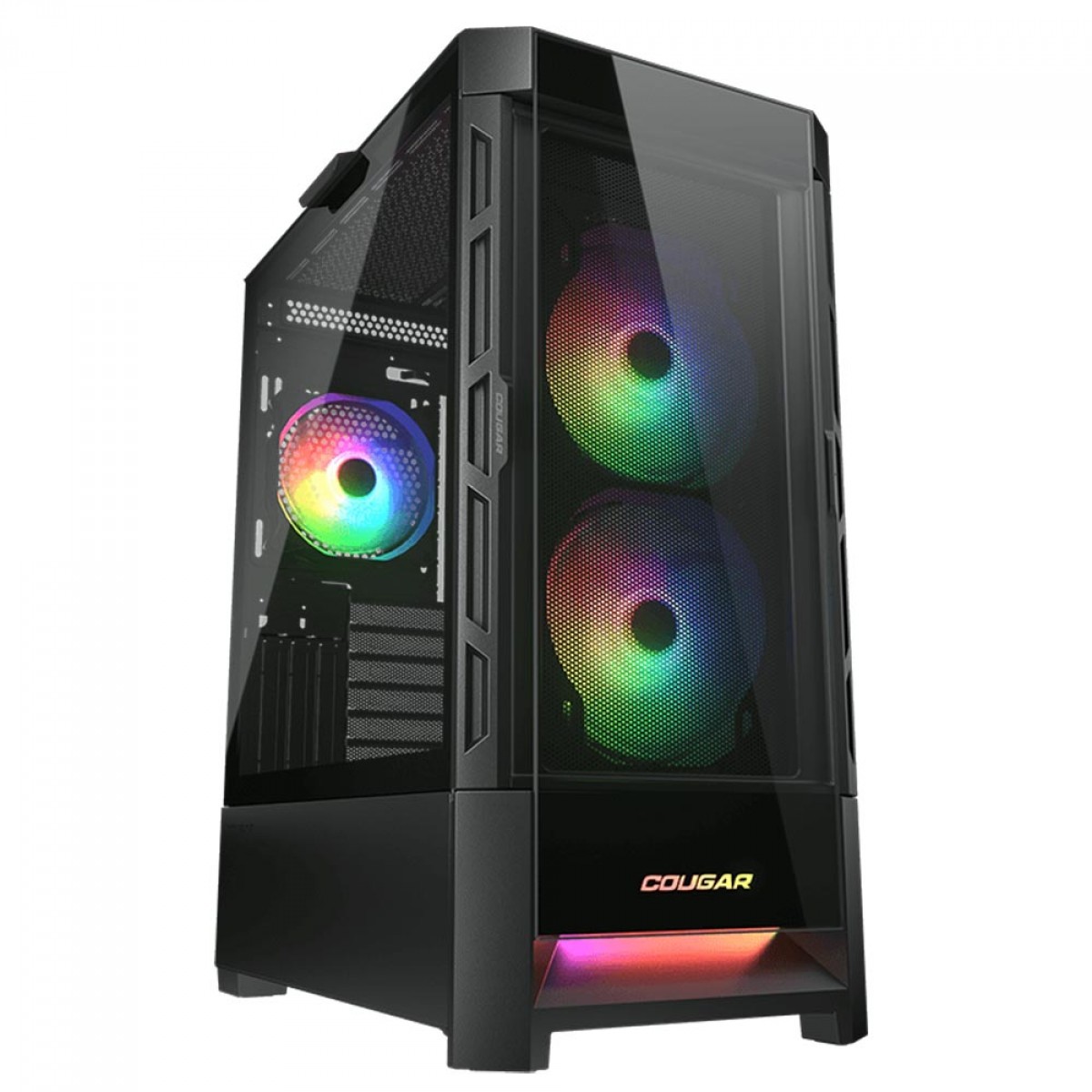 Gabinete Gamer Cougar Duoface RGB, Mid Tower, Vidro Temperado, E-ATX, Black, Sem Fonte, Com 3 Fans, 385ZD10.0001