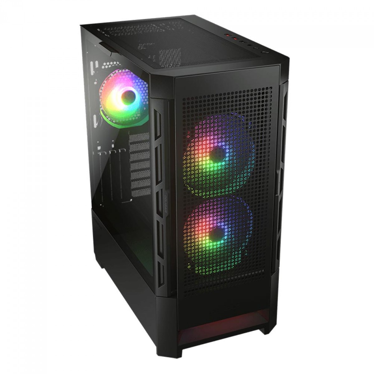 Gabinete Gamer Cougar Duoface RGB, Mid Tower, Vidro Temperado, E-ATX, Black, Sem Fonte, Com 3 Fans, 385ZD10.0001