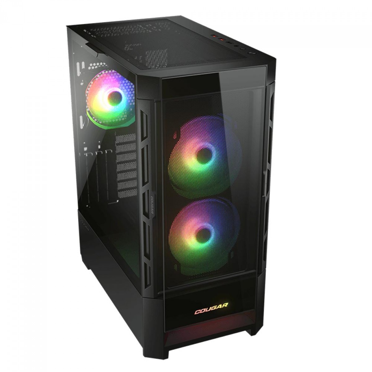 Gabinete Gamer Cougar Duoface RGB, Mid Tower, Vidro Temperado, E-ATX, Black, Sem Fonte, Com 3 Fans, 385ZD10.0001