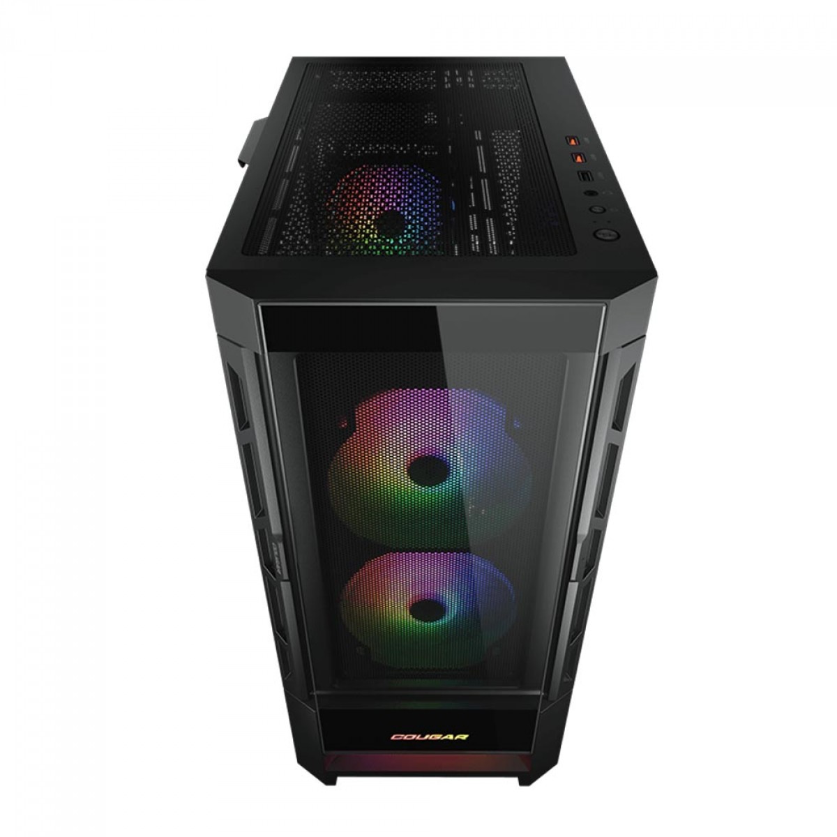 Gabinete Gamer Cougar Duoface RGB, Mid Tower, Vidro Temperado, E-ATX, Black, Sem Fonte, Com 3 Fans, 385ZD10.0001
