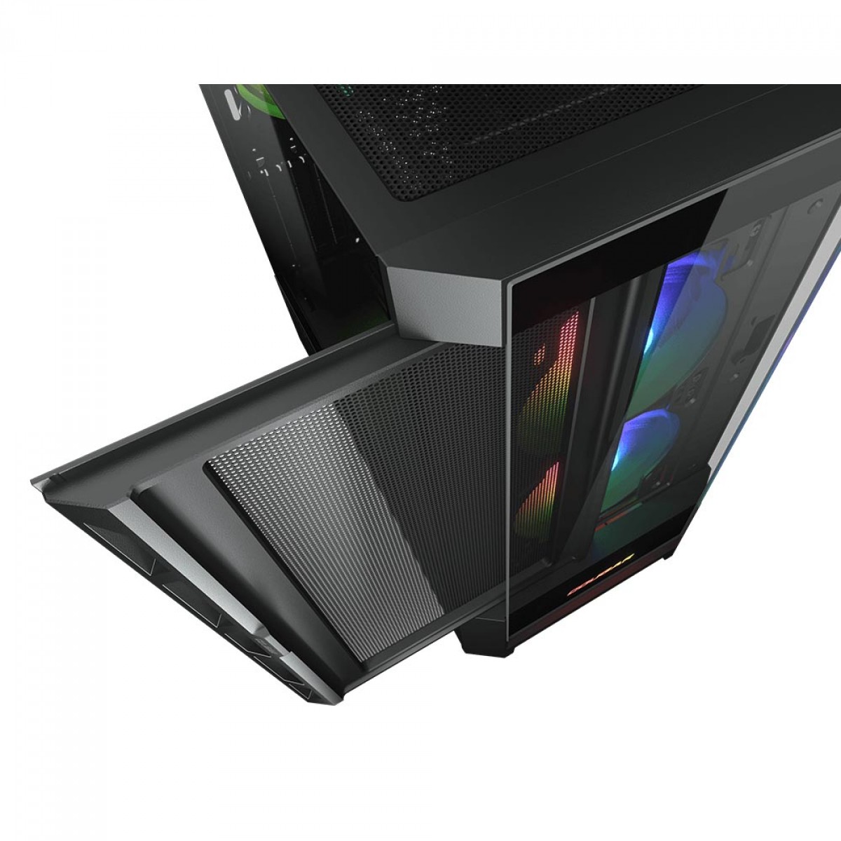 Gabinete Gamer Cougar Duoface RGB, Mid Tower, Vidro Temperado, E-ATX, Black, Sem Fonte, Com 3 Fans, 385ZD10.0001