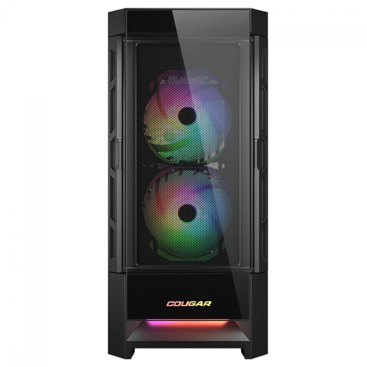 Gabinete Gamer Cougar Duoface RGB, Mid Tower, Vidro Temperado, E-ATX, Black, Sem Fonte, Com 3 Fans, 385ZD10.0001