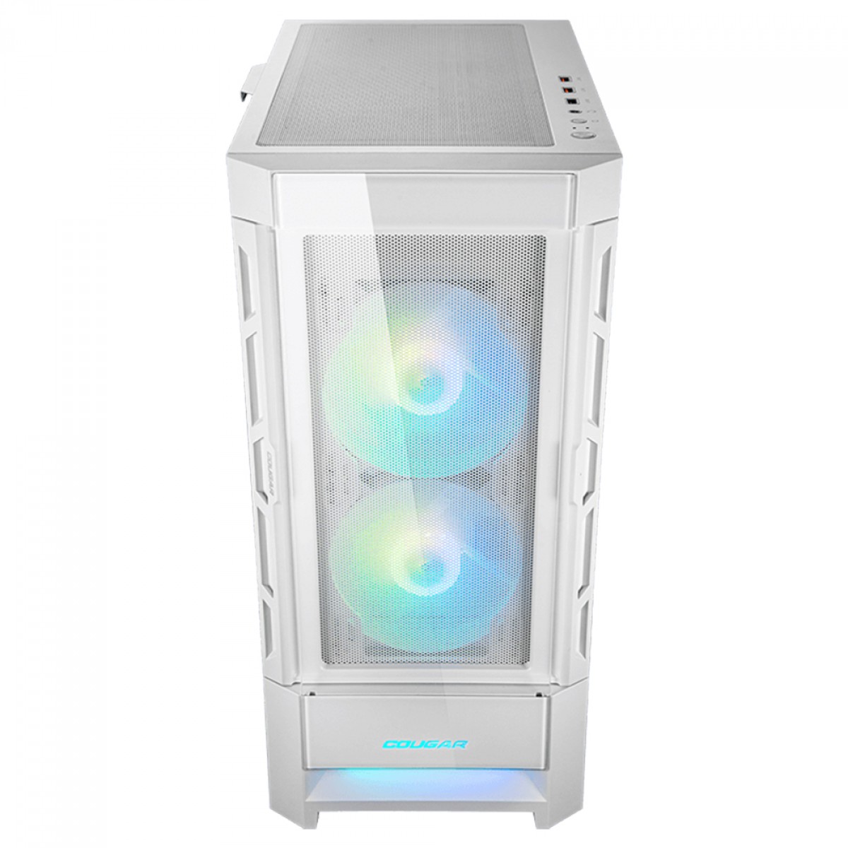 Gabinete Gamer Cougar Duoface RGB, Mid Tower, Vidro Temperado, E-ATX, White, Sem Fonte, Com 3 Fans, 385ZD10.0003