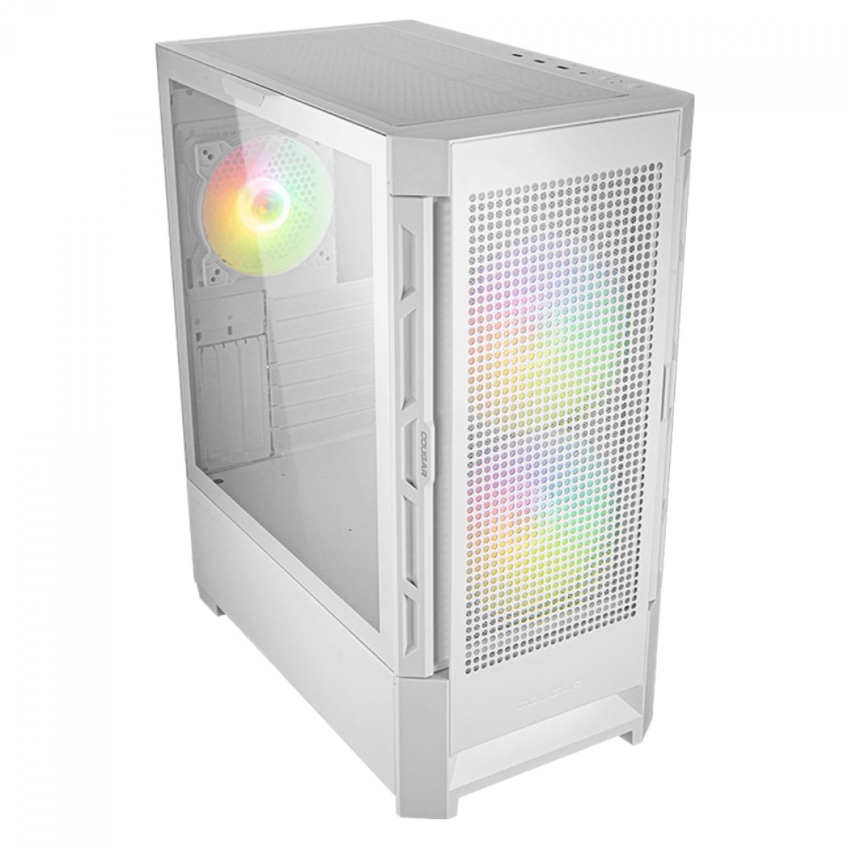 Gabinete Gamer Cougar Duoface RGB, Mid Tower, Vidro Temperado, E-ATX, White, Sem Fonte, Com 3 Fans, 385ZD10.0003