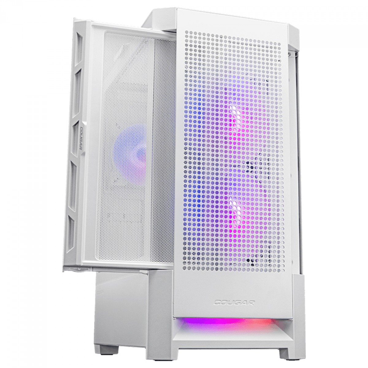 Gabinete Gamer Cougar Duoface RGB, Mid Tower, Vidro Temperado, E-ATX, White, Sem Fonte, Com 3 Fans, 385ZD10.0003