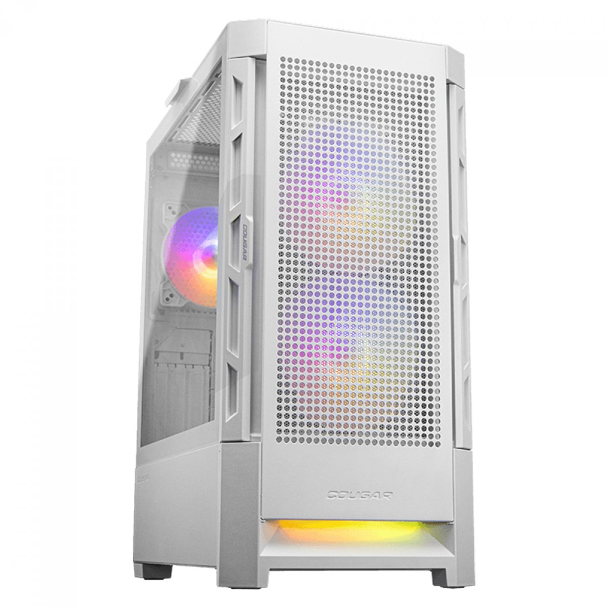 Gabinete Gamer Cougar Duoface RGB, Mid Tower, Vidro Temperado, E-ATX, White, Sem Fonte, Com 3 Fans, 385ZD10.0003
