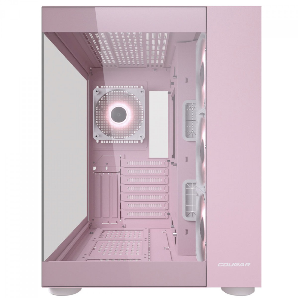 Gabinete Gamer Cougar FV150 RGB, Mid Tower, Vidro Temperado, ATX, Com 4 Fans, Pink, 385KA10.0005