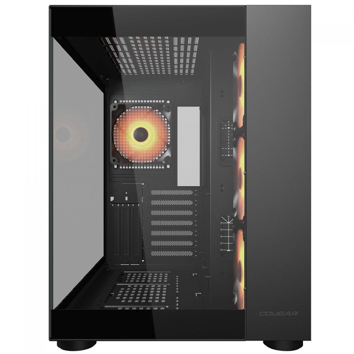 Gabinete Gamer Cougar FV150 RGB, Mid Tower, Vidro Temperado, ATX, Com 4 Fans, Preto, 385KA10.0001