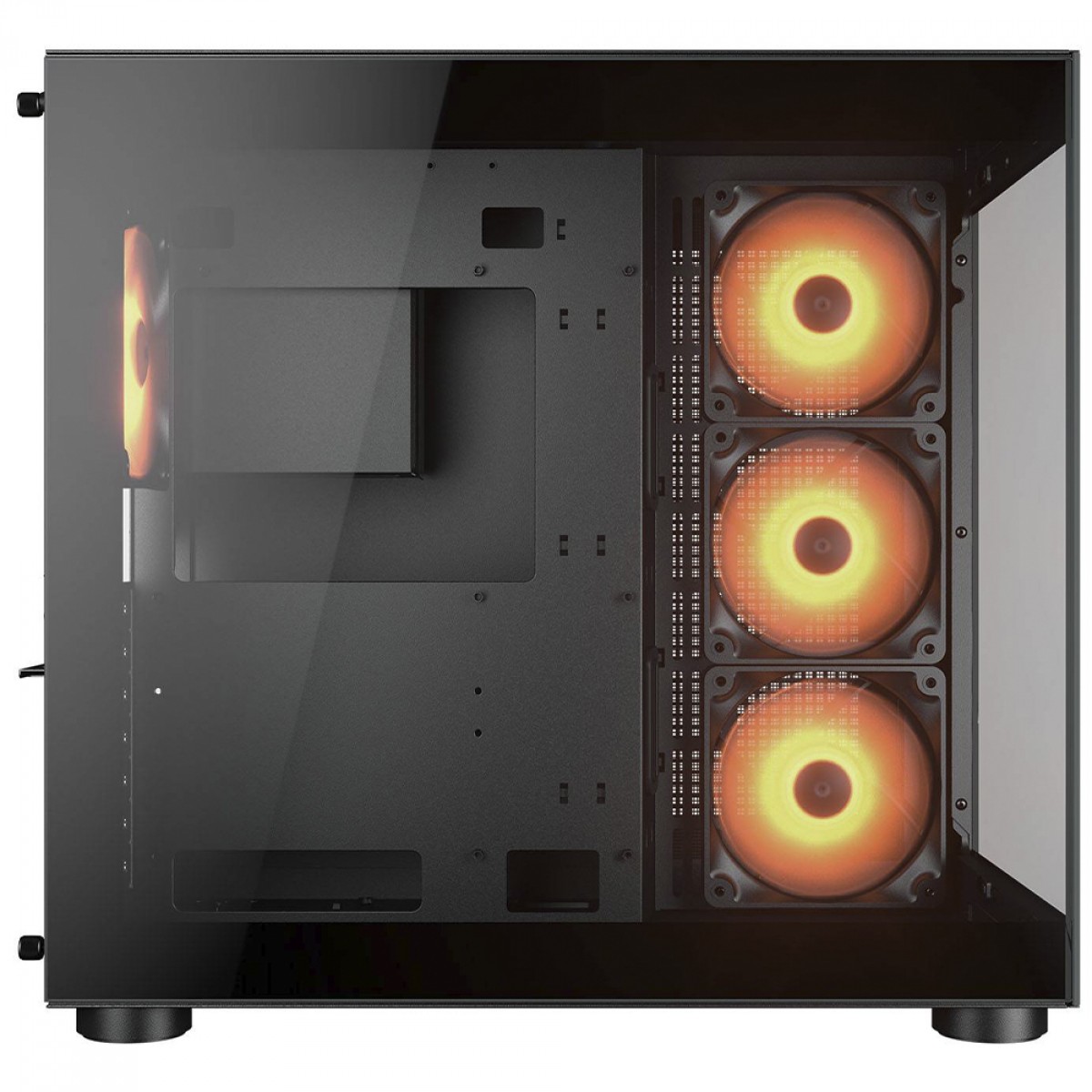 Gabinete Gamer Cougar FV150 RGB, Mid Tower, Vidro Temperado, ATX, Com 4 Fans, Preto, 385KA10.0001