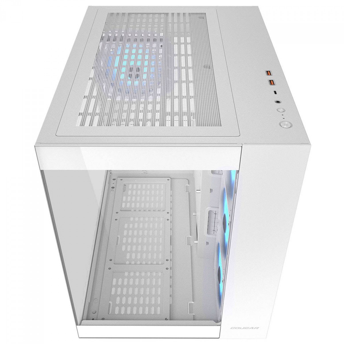 Gabinete Gamer Cougar FV150 RGB  White, Mid Tower, Vidro Temperado, ATX, Com 4 Fans, Branco, 385KA10.0002