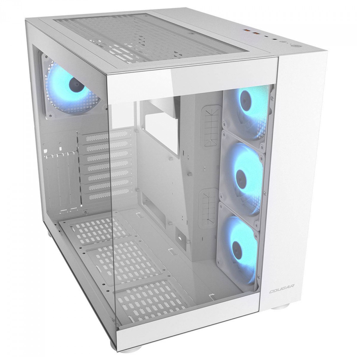 Gabinete Gamer Cougar FV150 RGB  White, Mid Tower, Vidro Temperado, ATX, Com 4 Fans, Branco, 385KA10.0002