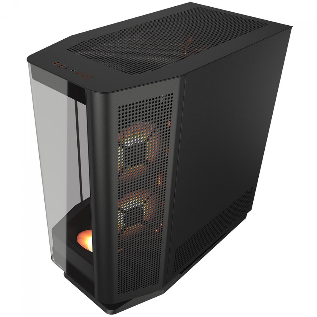 Gabinete Gamer Cougar FV270 RGB, Mid Tower, Vidro Temperado, EATX, Com 4 Fans, Preto, 3858M60.0005