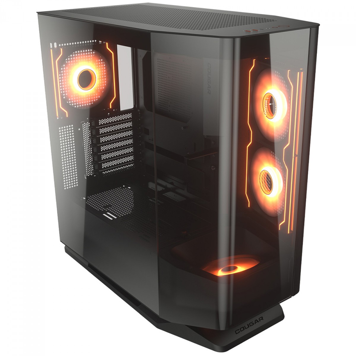 Gabinete Gamer Cougar FV270 RGB, Mid Tower, Vidro Temperado, EATX, Com 4 Fans, Preto, 3858M60.0005