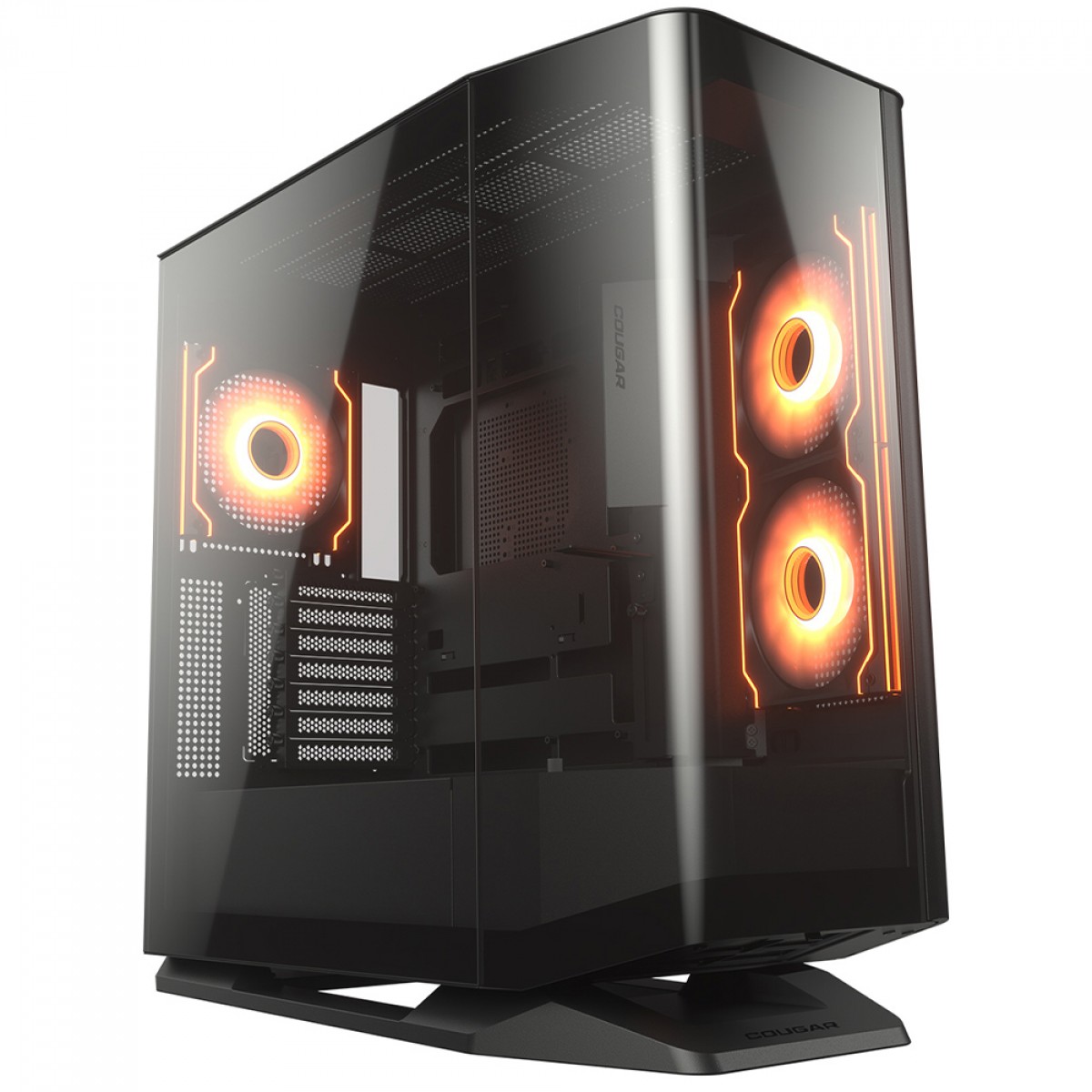 Gabinete Gamer Cougar FV270 RGB, Mid Tower, Vidro Temperado, EATX, Com 4 Fans, Preto, 3858M60.0005
