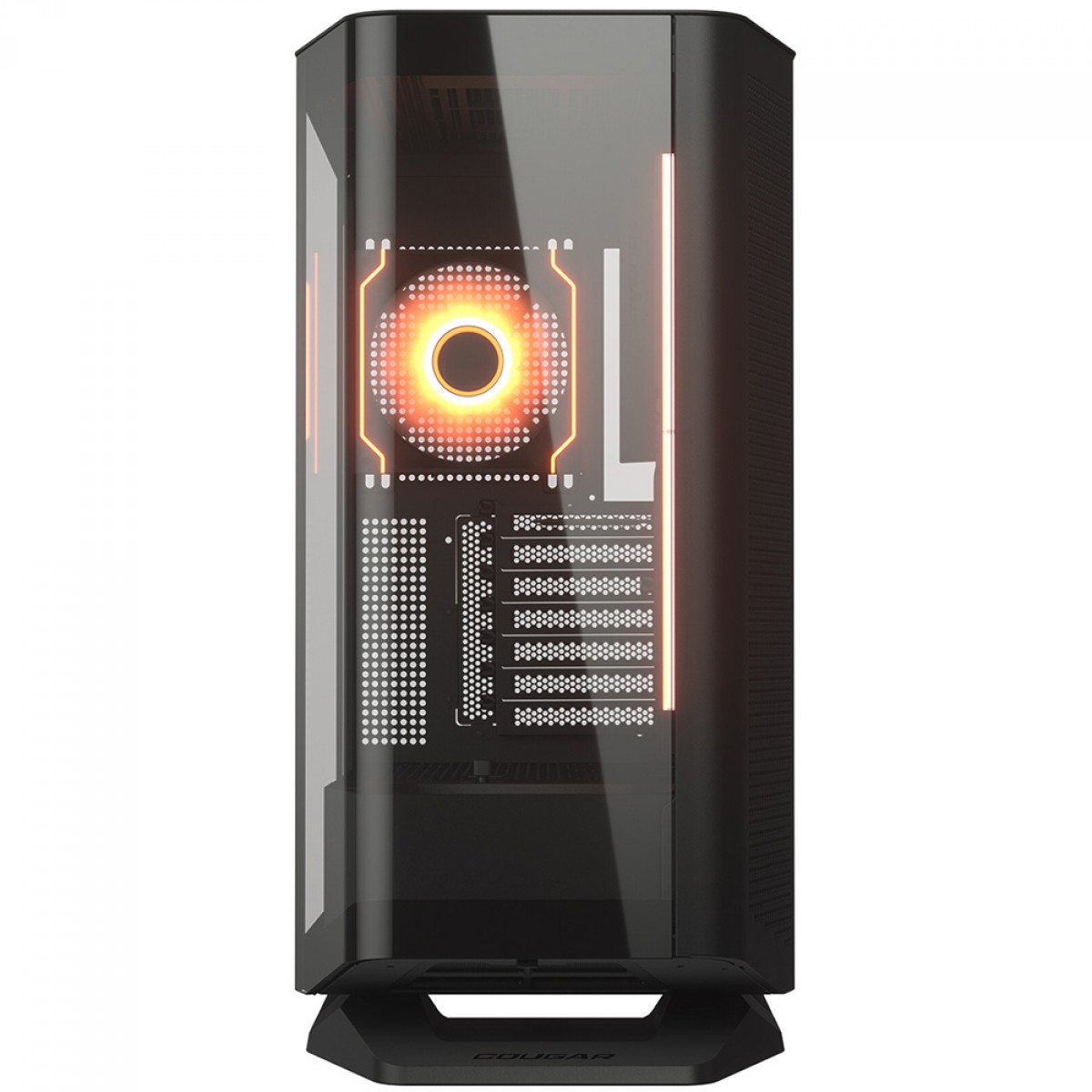 Gabinete Gamer Cougar FV270 RGB, Mid Tower, Vidro Temperado, EATX, Com 4 Fans, Preto, 3858M60.0005