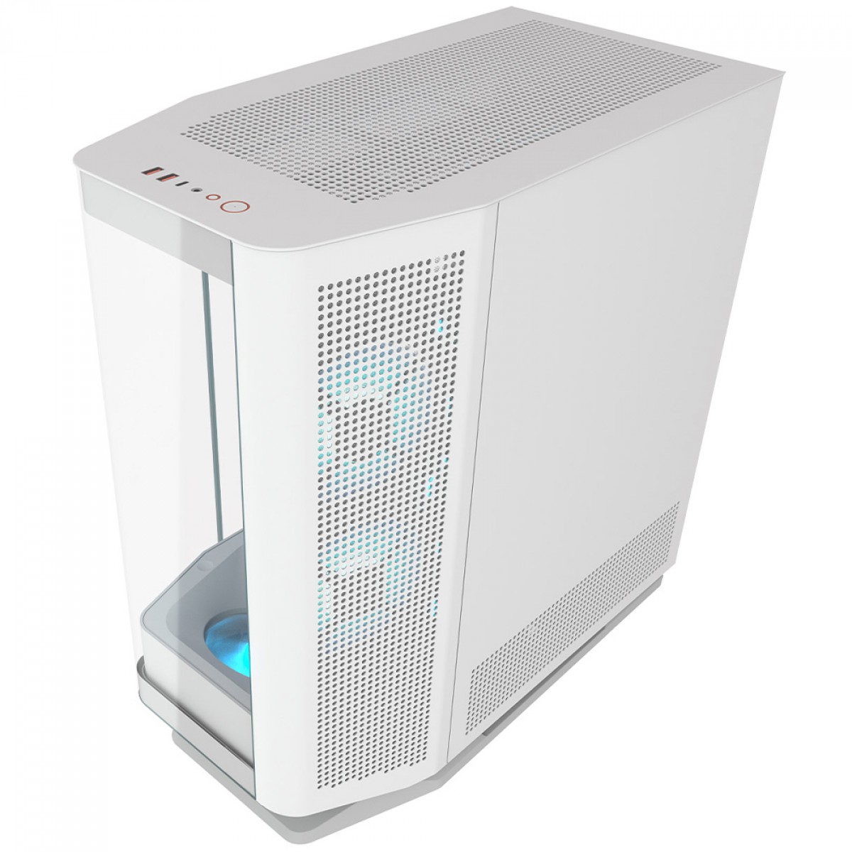 Gabinete Gamer Cougar FV270 White RGB, Mid Tower, Vidro Temperado, EATX, Com 4 Fans, Branco, 3858M60.0006