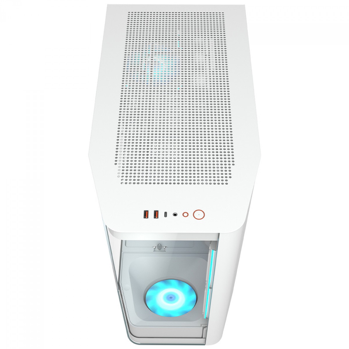 Gabinete Gamer Cougar FV270 White RGB, Mid Tower, Vidro Temperado, EATX, Com 4 Fans, Branco, 3858M60.0006