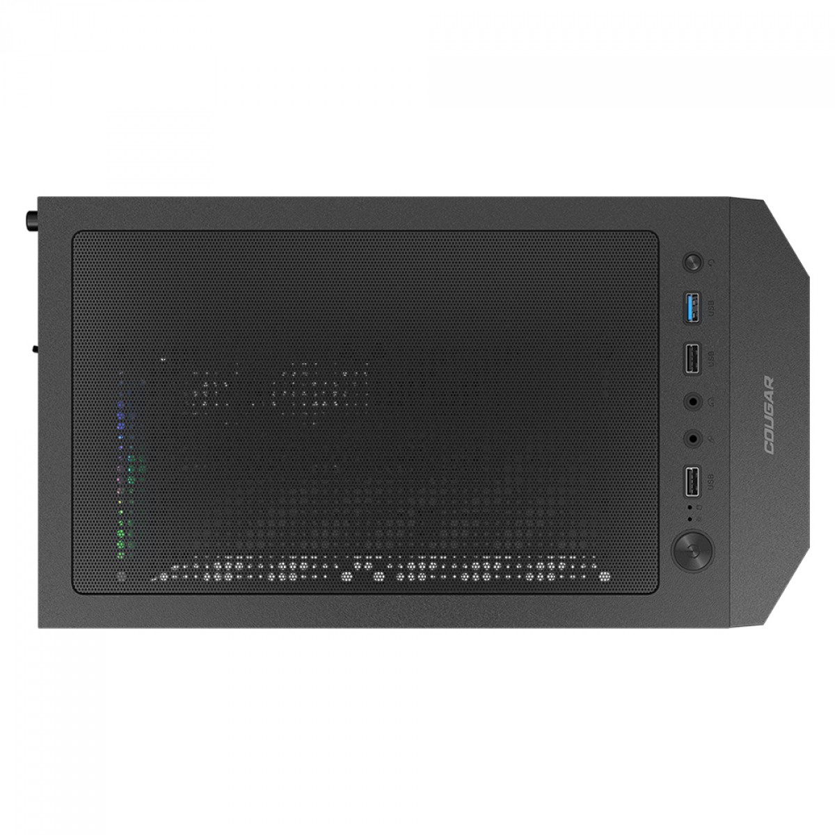 Gabinete Gamer Cougar MX 110 RGB, Mid Tower, Vidro Temperado, ATX, Sem Fonte, Com 4 Fans, Preto, 382BD20.0001