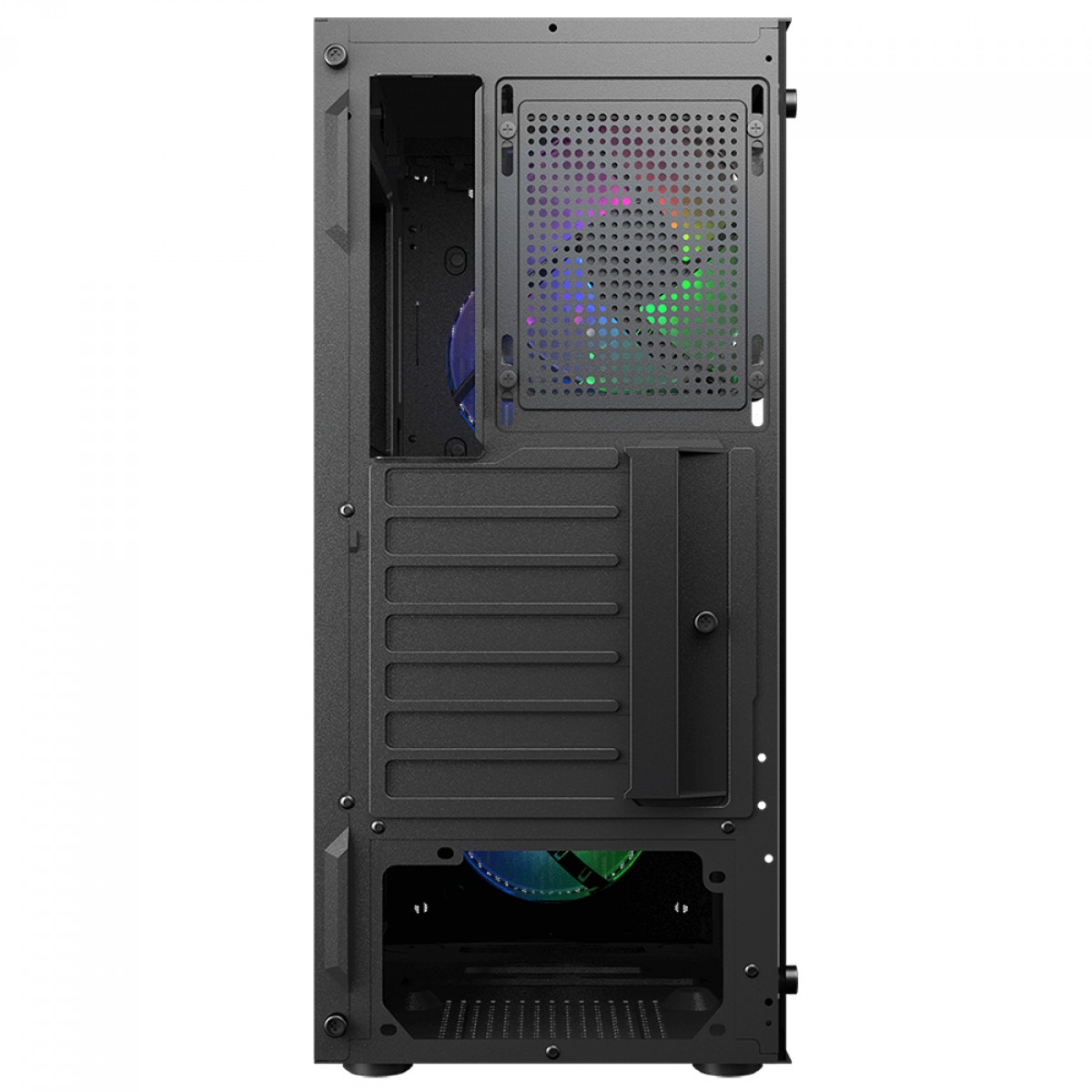 Gabinete Gamer Cougar MX 110 RGB, Mid Tower, Vidro Temperado, ATX, Sem Fonte, Com 4 Fans, Preto, 382BD20.0001