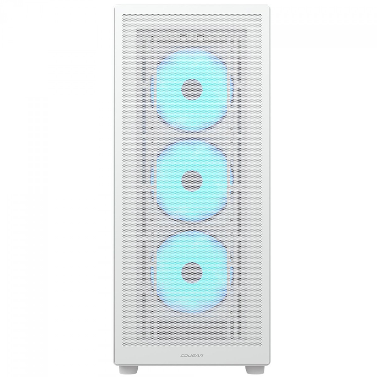 Gabinete Gamer Cougar MX220 RGB, Mid Tower, Vidro Temperado, ATX, Com 4 Fans, Branco, 382AC80.0002